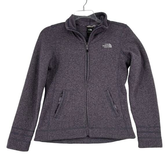 The North Face Crescent Sunset Sweater Knit Jacket Full Zip Purple Women's S - Picture 1 of 13